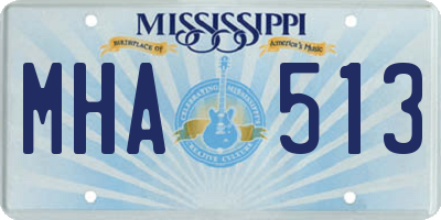 MS license plate MHA513