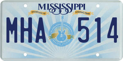 MS license plate MHA514
