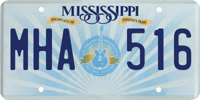 MS license plate MHA516