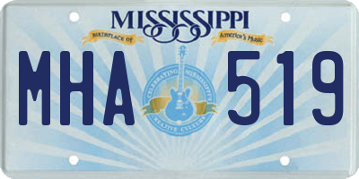 MS license plate MHA519