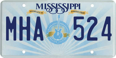 MS license plate MHA524