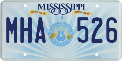 MS license plate MHA526