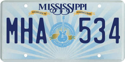 MS license plate MHA534