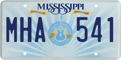 MS license plate MHA541