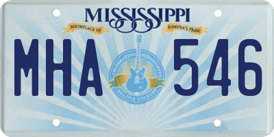 MS license plate MHA546