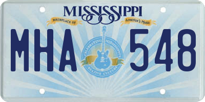 MS license plate MHA548