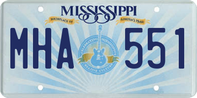 MS license plate MHA551