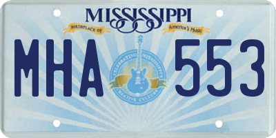 MS license plate MHA553