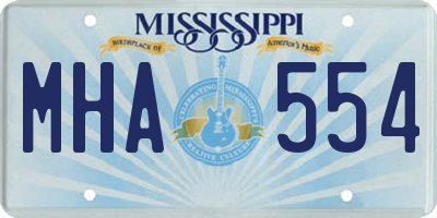 MS license plate MHA554