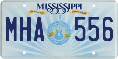 MS license plate MHA556
