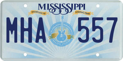 MS license plate MHA557