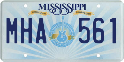 MS license plate MHA561