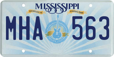 MS license plate MHA563