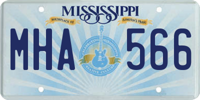 MS license plate MHA566