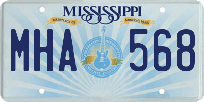 MS license plate MHA568