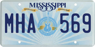 MS license plate MHA569