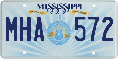 MS license plate MHA572