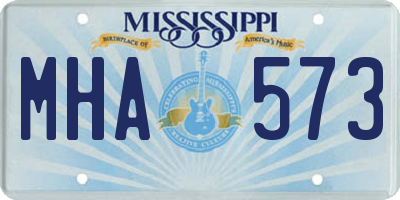 MS license plate MHA573