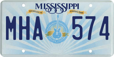 MS license plate MHA574