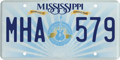 MS license plate MHA579