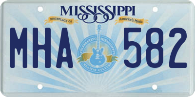 MS license plate MHA582