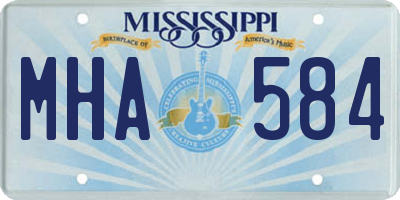 MS license plate MHA584