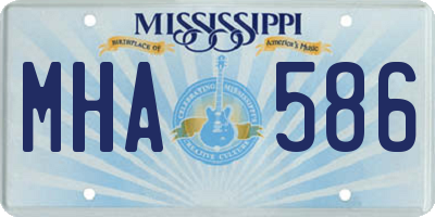 MS license plate MHA586