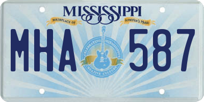 MS license plate MHA587