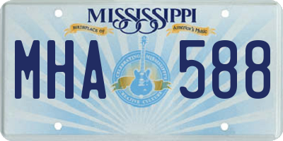 MS license plate MHA588