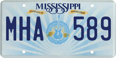 MS license plate MHA589