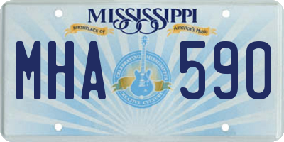 MS license plate MHA590