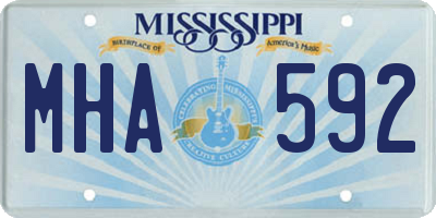 MS license plate MHA592