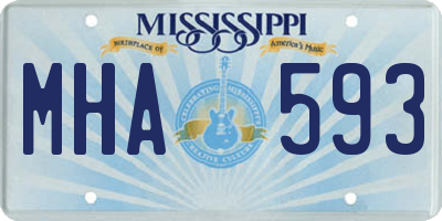 MS license plate MHA593