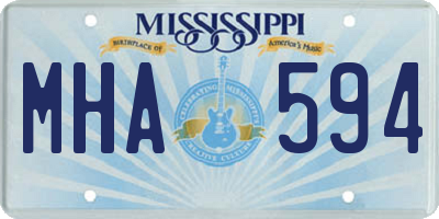 MS license plate MHA594