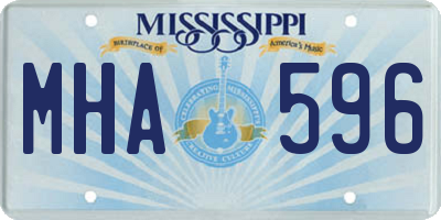 MS license plate MHA596