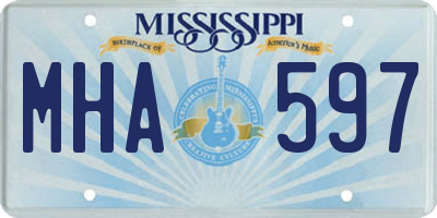MS license plate MHA597