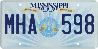 MS license plate MHA598