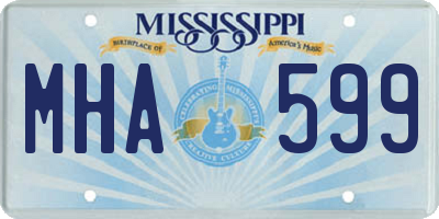 MS license plate MHA599