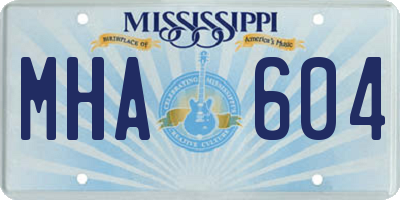 MS license plate MHA604