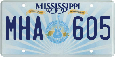 MS license plate MHA605