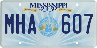 MS license plate MHA607