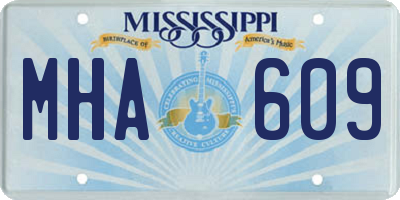 MS license plate MHA609