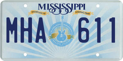 MS license plate MHA611