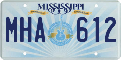 MS license plate MHA612