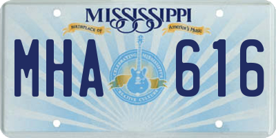 MS license plate MHA616