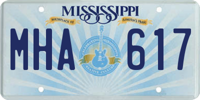 MS license plate MHA617