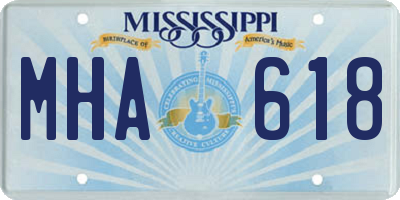 MS license plate MHA618