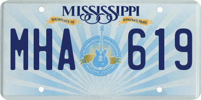MS license plate MHA619
