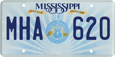 MS license plate MHA620