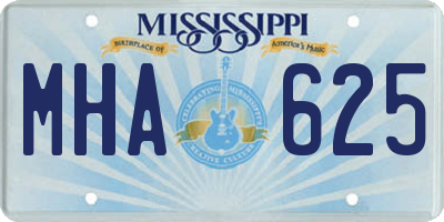 MS license plate MHA625
